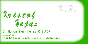 kristof hejas business card