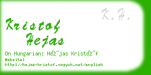 kristof hejas business card